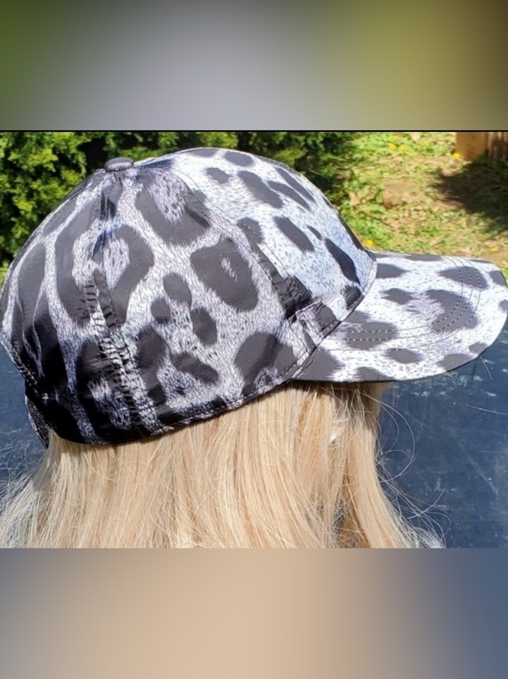 August Hat Company Gray/Black Women’s Animal Print Ball Cap NEW